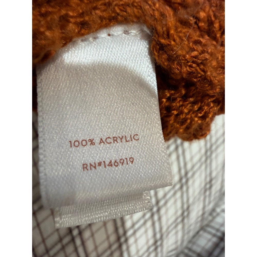 LC Lauren Conrad Womens XL Burnt Orange Pointelle Lace Bell Sleeve Knit Sweater - Picture 7 of 7